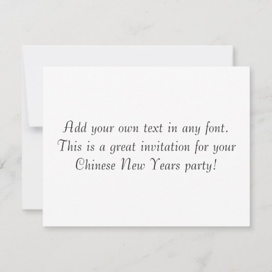 Invitation Dragon chinois (Dos)