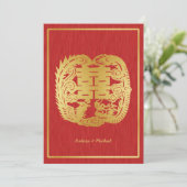 Invitation Dragon chinois à double bonheur / Mariage Phoenix (Debout devant)