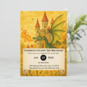 Invitation Dragon classique et Chevalier Fairytale Scène Anni (Debout devant)