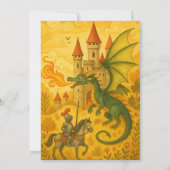 Invitation Dragon classique et Chevalier Fairytale Scène Anni (Dos)