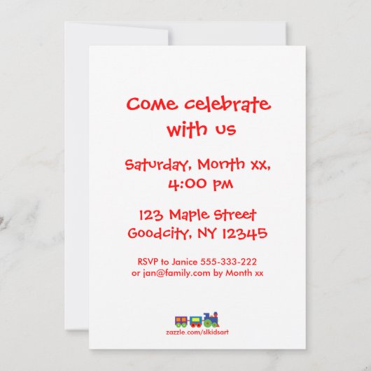 Invitation Dragon d'anniversaire (Dos)