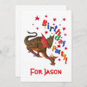 Invitation Dragon d'anniversaire (Devant / Derrière)