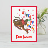 Invitation Dragon d'anniversaire (Debout devant)