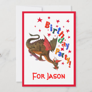 Invitation Dragon d'anniversaire