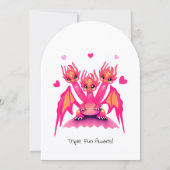Invitation Dragon d'anniversaire rose thème (Dos)