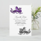 Invitation Dragon d'argent violet Enregistrer l'Invitation de (Debout devant)