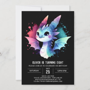 Invitation Dragon de Charme Artistique Anniversaire