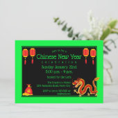 Invitation Dragon de dessin animé du Nouvel An chinois 2024 (Debout devant)