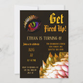 Invitation Dragon de feu Magique enchantée huitième anniversa (Devant)