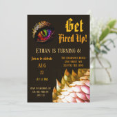 Invitation Dragon de feu Magique enchantée huitième anniversa (Debout devant)