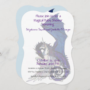 Invitation Dragon de rouge d'invitation de baby shower de