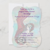 Invitation Dragon de rouge d'invitation de baby shower de (Devant)
