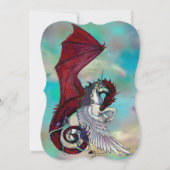 Invitation Dragon de rouge d'invitation de baby shower de (Dos)