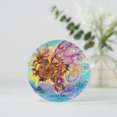 Invitation DRAGON DES MER bleu violet pourpre noir jaune (Debout devant)