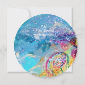 Invitation DRAGON DES MERS bleu violet pourpre noir jaune (Dos)