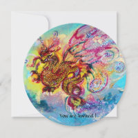 DRAGON DES MERS bleu violet pourpre noir jaune