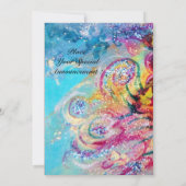 Invitation DRAGON DES MERS bleu violet pourpre noir jaune (Dos)