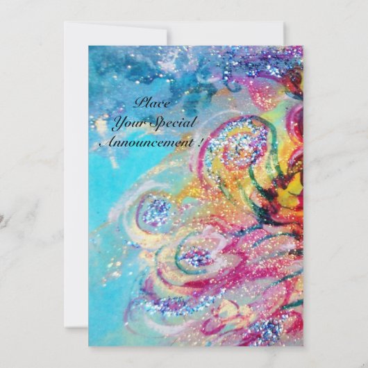 Invitation DRAGON DES MERS bleu violet pourpre noir jaune (Dos)