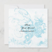 Invitation DRAGON DES MERS bleu violet pourpre noir jaune (Dos)
