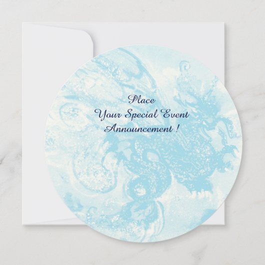 Invitation DRAGON DES MERS bleu violet pourpre noir jaune (Dos)