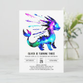 Invitation Dragon Digital Boy Personnalisé Adorable Anniversa (Debout devant)