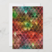 Invitation Dragon d'or avec échelles arc-en-ciel fête d'anniv (Dos)