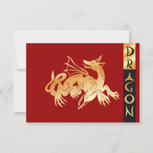 Invitation Dragon d'or et bannière