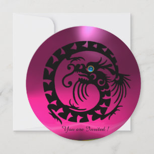 INVITATION DRAGON DRAGON ROSE FUCHSIA ROSE NOIR PIERRE