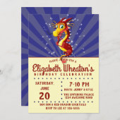 Invitation Dragon du Nouvel An chinois (Devant / Derrière)