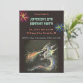 Invitation Dragon et Fireworks modifiables Anniversaire (Debout devant)