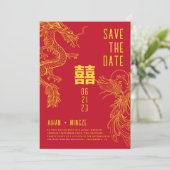 Invitation Dragon et Phoenix Sauver la Date (Debout devant)