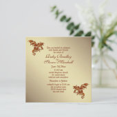 Invitation Dragon flamboyant Golden 2 thème Mariage Invitatio (Debout devant)