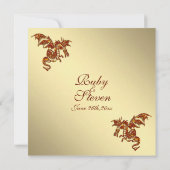 Invitation Dragon flamboyant Thème Mariage Imaginaire doré (Dos)