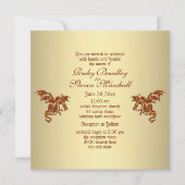 Invitation Dragon flamboyant Thème Mariage Imaginaire doré (Devant)