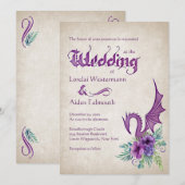 Invitation Dragon Floral Mariage (Devant / Derrière)