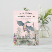 Invitation Dragon forestier enchanté Anniversaire Invitati (Debout devant)