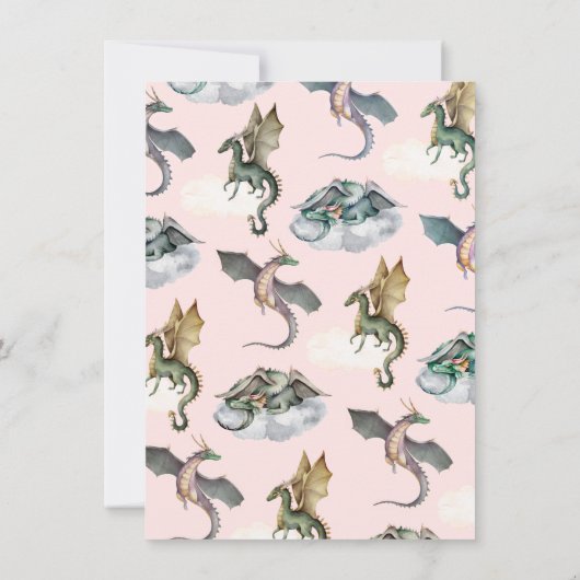 Invitation Dragon forestier enchanté Anniversaire Invitati (Dos)