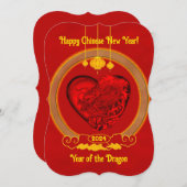 Invitation Dragon Heart, Année du Dragon (Devant / Derrière)