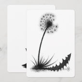 Invitation Dragon‑Leaf Dandelion • Haunted Ink Botanical (Devant / Derrière)