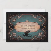 Invitation Dragon Mariage Médiéval Gothique Vintage Trône RSV (Dos)