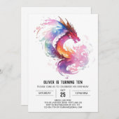 Invitation Dragon mystique Imprimable Anniversaire (Devant / Derrière)
