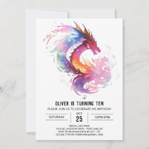 Invitation Dragon mystique Imprimable Anniversaire