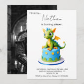 Invitation *~* Dragon on Cake Photo AP88 Anniversaire Party (Devant / Derrière)