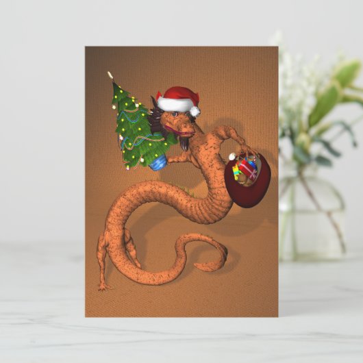 Invitation Dragon orange (Debout devant)