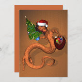 Invitation Dragon orange (Devant / Derrière)