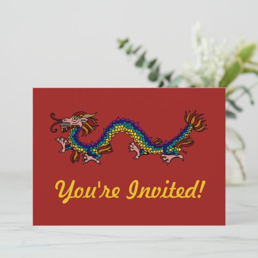 Invitation Dragon oriental (Debout devant)