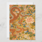 Invitation DRAGON PARMI LES PÉONIES, FLEURS, Floral FEUILLE V (Dos)