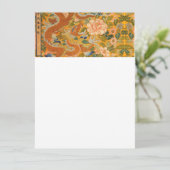 Invitation DRAGON PARMI LES PÉONIES, FLEURS, Floral FEUILLE V (Debout devant)