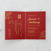 Invitation Dragon Phoenix traditionnel Mariage chinois plié (Intérieur)