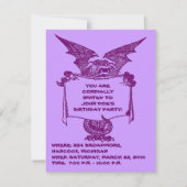 INVITATION DRAGON POURPRE TENANT LA PARTIE (Devant)